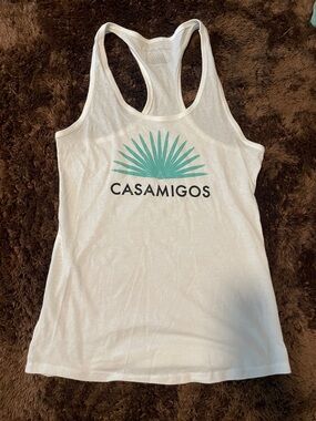 White Racerback Tank Top with Casamigos Graphic